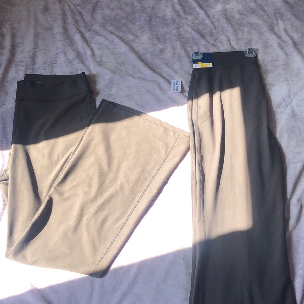 2 pairs of Old Navy Powersoft Flare Extra High Rise.